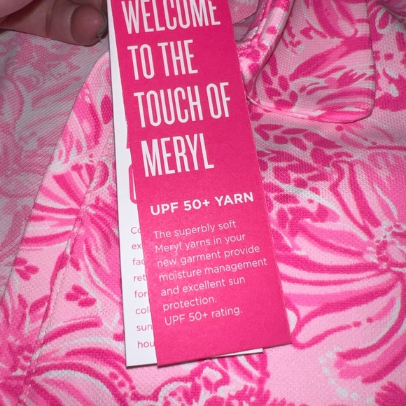 Lilly Pulitzer MEDIUM Foxy Llama IMARA SLEEVELESS POLO TOP Pink Blossom - Picture 4 of 6